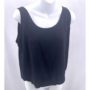 Jams World Tank Top Womens Small Scoop Neck Black Rayon USA W639SL-BLK New
